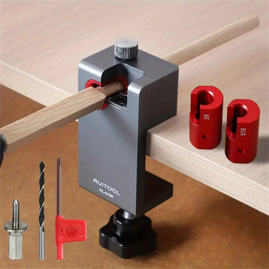 Adjustable Tenon Dowel Maker Jig with Sharp Alloy Blade and Drill Guide for Woodworking