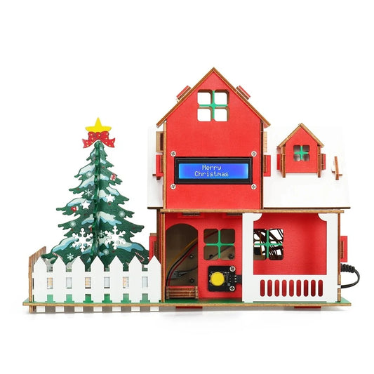 Smart IOT Arduino Project: DIY Christmas House Educational Starter Kit with Complete Electronics and Codes