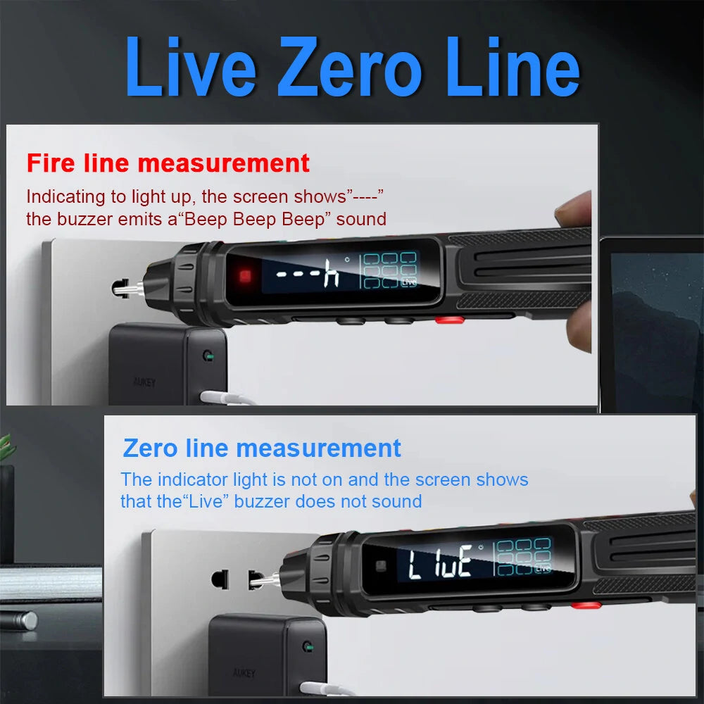 MUSTOOL MT005/MT005PRO Digital Multimeter Pen, 4000 Counts, Professional Non-Contact AC/DC Voltage & Ohm Diode Tester Tool