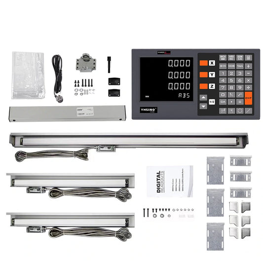 YH200 KA300 3-Axis Digital Grating Ruler Suite for Milling Machines and Lathes - High Precision, Large Display, NSK Bearings