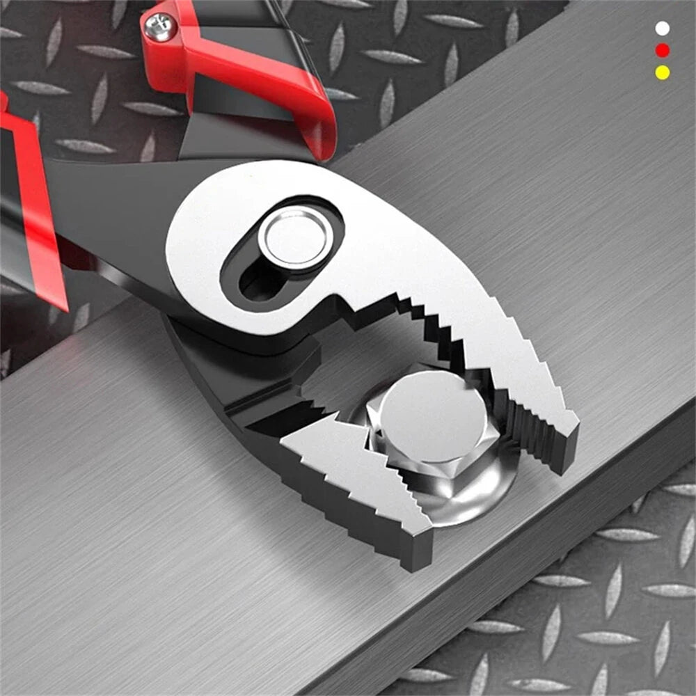 Ergonomic Fish Nose Pliers, Double Axis, 80mm Jaw, Chromium Vanadium Steel, 215mm, TPR Handle