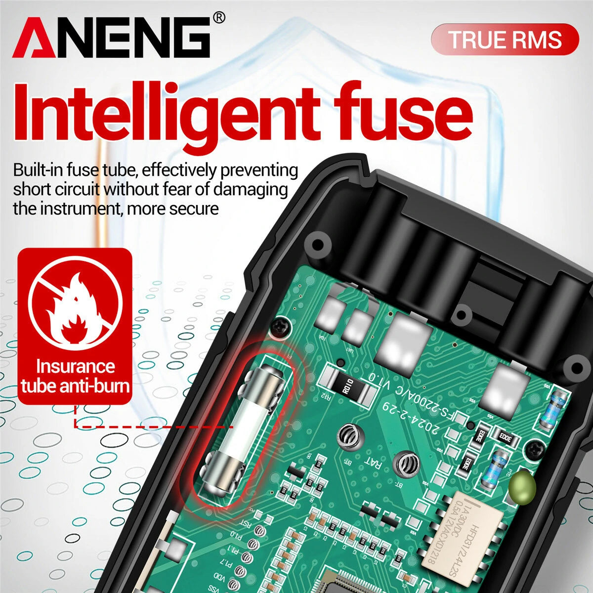 ANENG M117 High Precision True RMS Digital Multimeter with AC/DC Voltage, Current, and Resistance Measurement, Capacitor Reading, Data Hold, Auto Power Off, and Backlit Display