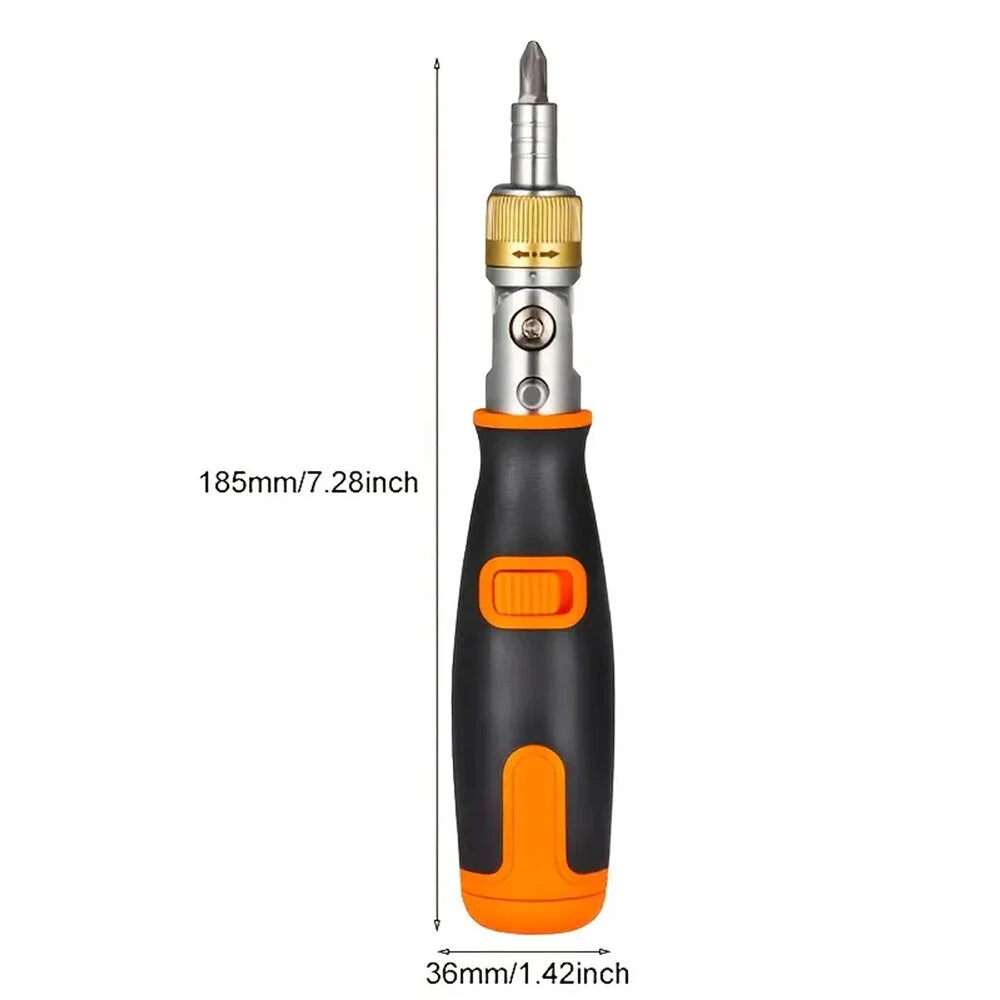 10-in-1 Multi-Angle Ratchet Screwdriver Set with Hidden Bits