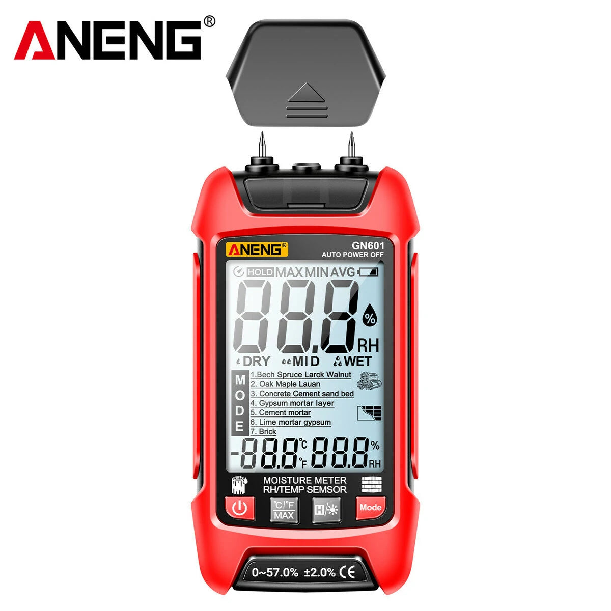 ANENG GN601 High-Precision Moisture Meter - Fast Water Content Testing for Wood, Paper, Grain & More (Battery-Free)