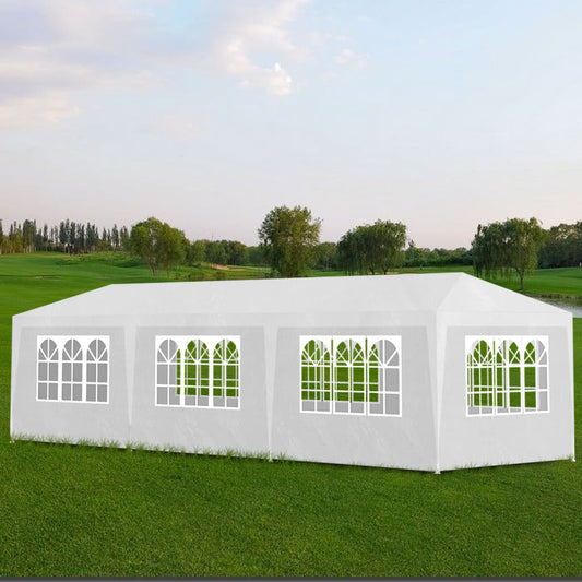White 3x9 Party Tent with 8 Removable Walls