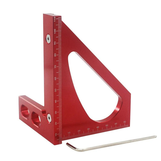 Precision Triangle Woodworking Ruler and Angle Measuring Tool with Saw Guide