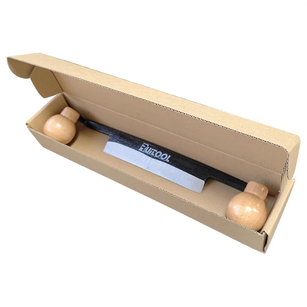 Draw Knife with High Carbon Steel Blade & Wooden Handle - Woodworking Debarking Tool for Logs and Fence Posts