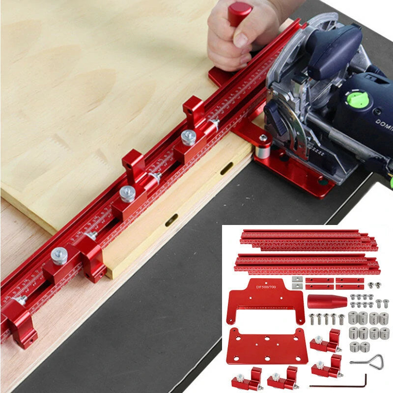 1500mm Metric-Inch Woodworking Guide Rail for Festool DF500/700: Tenon Jigsaw Connector, Slotted Punching & Positioning System