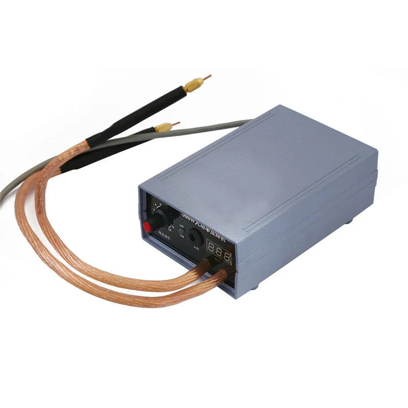 Excellway 5000W Handheld Spot Welder for 18650 Batteries, High Power Adjustable Welding Machine for Nickel Strips (0.1-0.25mm) 0-800A