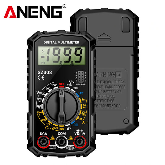 ANENG High Precision Digital Multimeter - AC/DC Voltage, Current, Resistance Tester with Low Battery Indicator, ABS Build for Electrician Maintenance