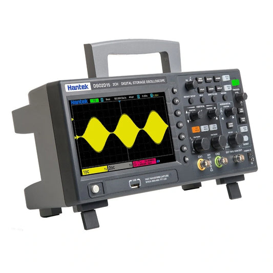 Dual-Channel Digital Storage Oscilloscope & AFG Signal Generator - Hantek DSO2D15, 150MHz 1GSa/s, 2-in-1