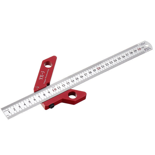 YX-3 Woodworking Center Scriber & Angle Finder Tool - 300mm Metric/Inch Ruler, 45/90 Degrees