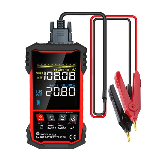 MUSTOOL IR502/IR500 Battery Internal Resistance Tester ±120V 500Ω 4-Wire Kelvin for Lead-acid, Lithium, Nickel-cadmium Batteries