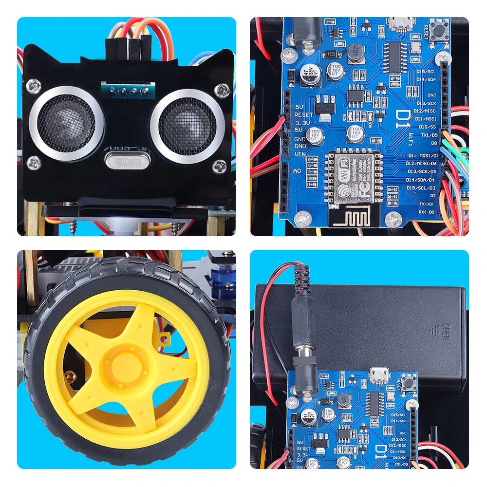 2WD Smart Robot Car Kit for Arduino: ESP8266 ESP12E D1 WiFi Board - Automation & Electronic Robotics Starter Kit