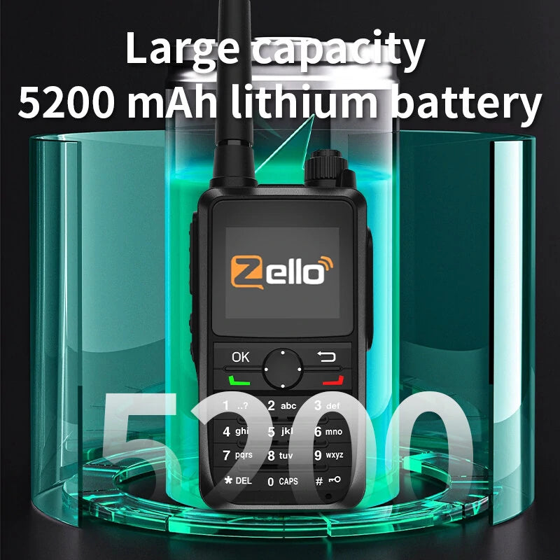 Zello DG6300 Long Range Walkie Talkie - WiFi, Bluetooth, GPS, IP67 Waterproof, Type-C Rechargeable Handheld Transceiver