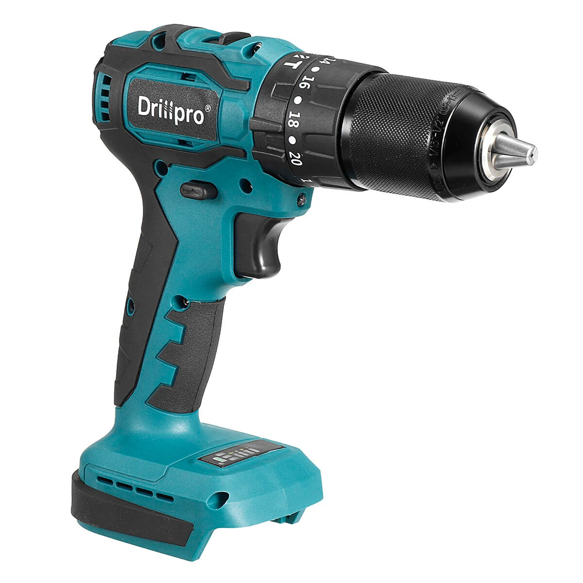 Drillpro Cordless Brushless Impact Drill Driver, 10mm/13mm, Rechargeable Electric Screwdriver Compatible with Makita