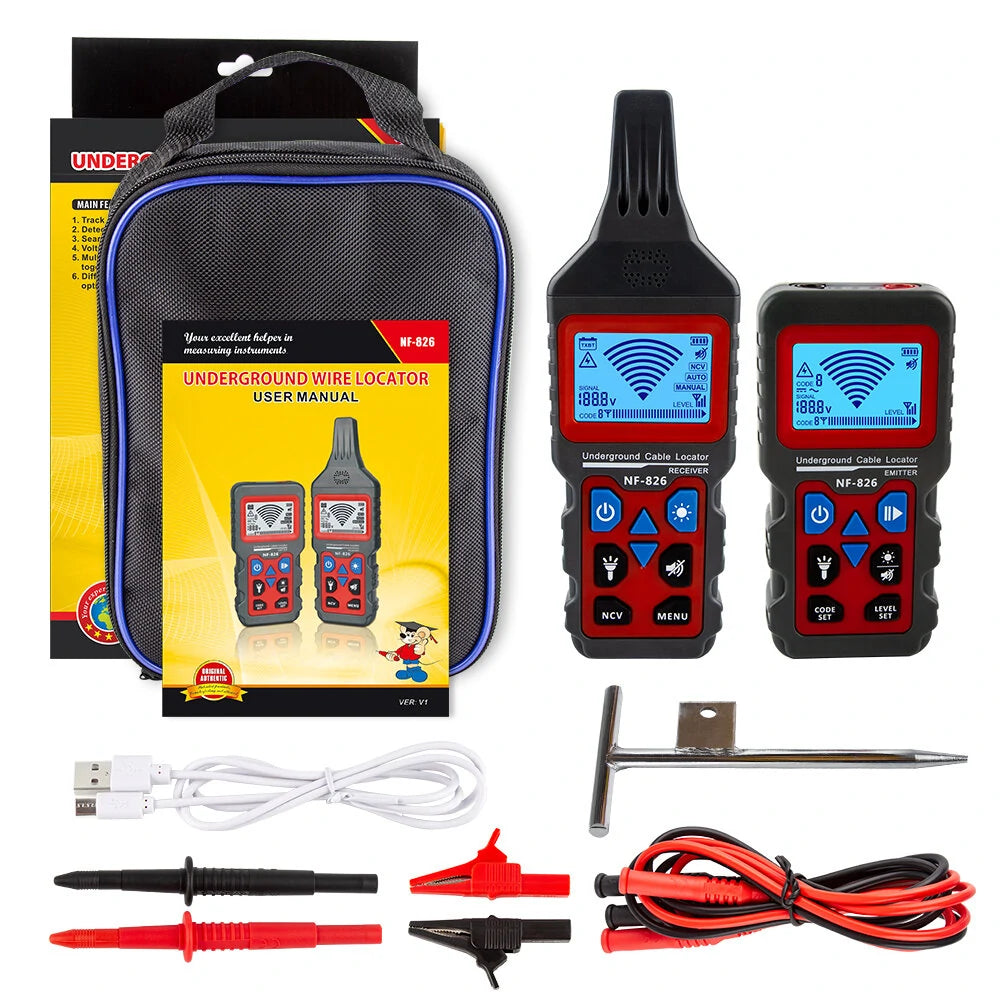 Noyafa NF-826 Professional Wire & Cable Tracker, Portable Underground Pipe & Telephone Locator