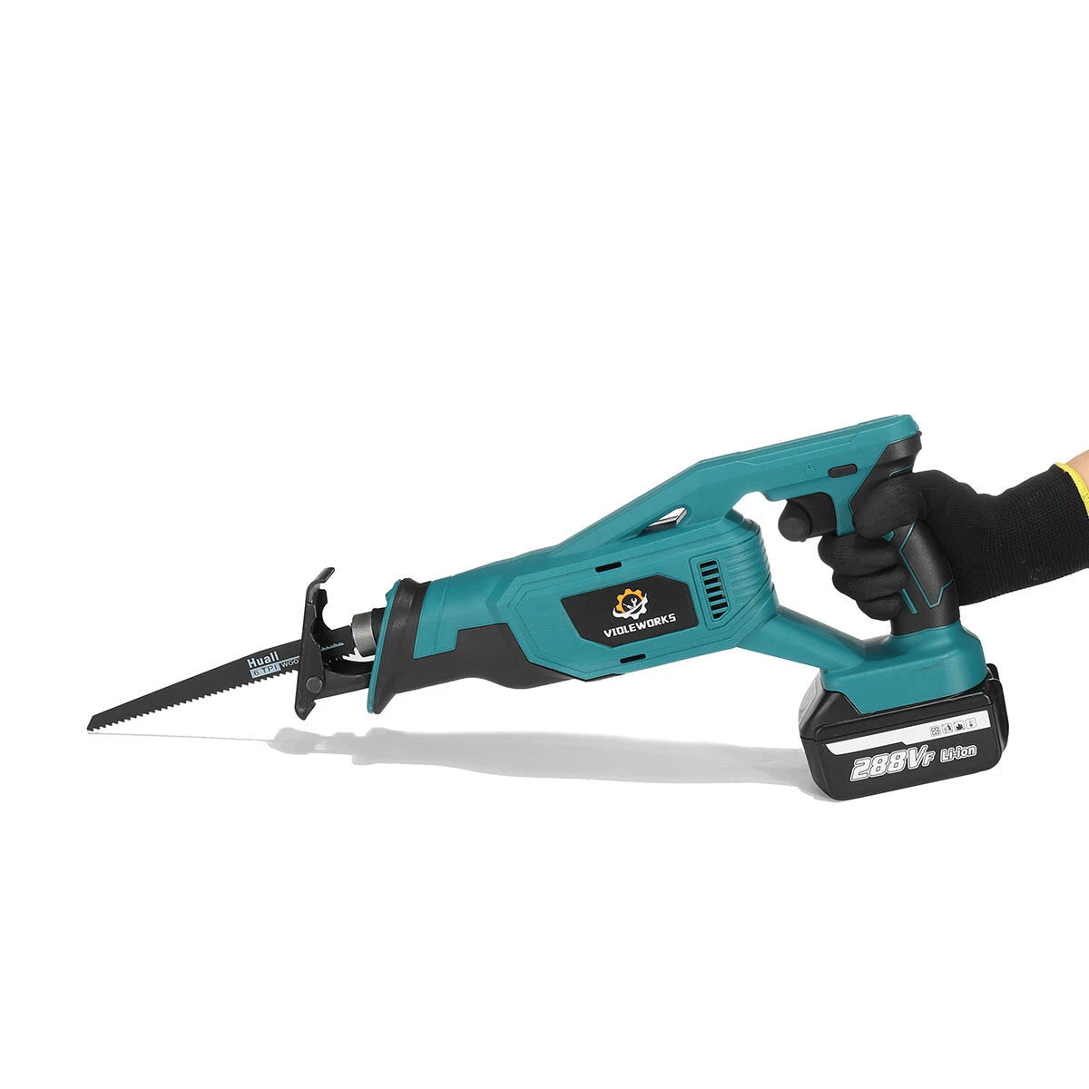 VIOLEWORKS 18V Cordless Reciprocating Saw with 4 Blades, Includes 1/2 Batteries for Woodworking Tasks