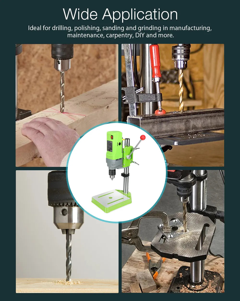 Mini Bench Drill Press 710W - Variable Speed 1-13mm Chuck - Wood Metal Plastic DIY