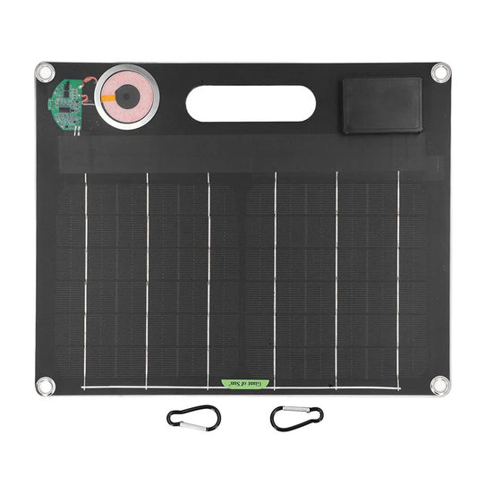 20W Portable Monocrystalline Solar Panel Magnetic Wireless Charger with Dual USB/Type-C/DC for Travel, Camping, Climbing