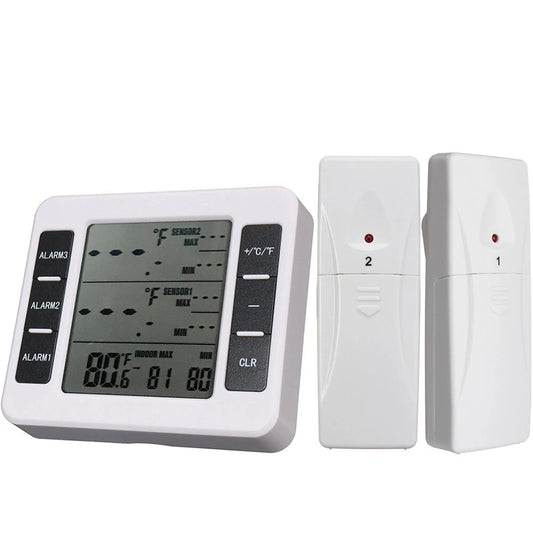 Energy Efficient 433MHz Thermometer with LCD Display & Smart Alarm, Indoor/Outdoor Sensor