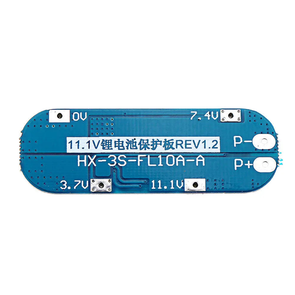 10-Pack 3S 10A Lithium Battery Charger Protection Boards for 18650 Li-ion/Lipo Cells BMS (11.1V-12.6V)