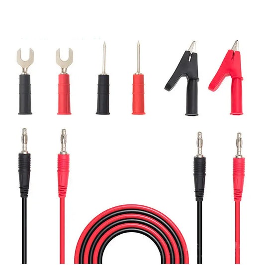 8-in-1 Multimeter Test Leads 1M Banana Plug U-Fork Crocodile Clip 2.0 Pin Cable