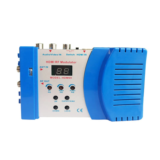 HDM69L HDMI/AV to RF HD Modulator - Adjustable VHF/UHF, PAL, Plug-and-Play