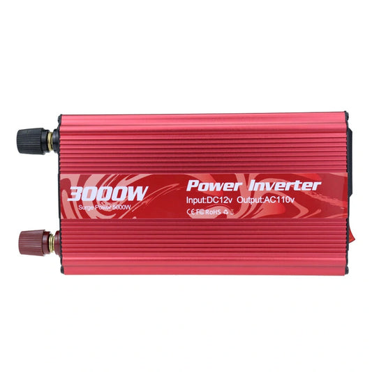 3000W Modified Sine Wave Inverter - Red | Reliable Power for RVs & Boats with Overload Protection & USB Output