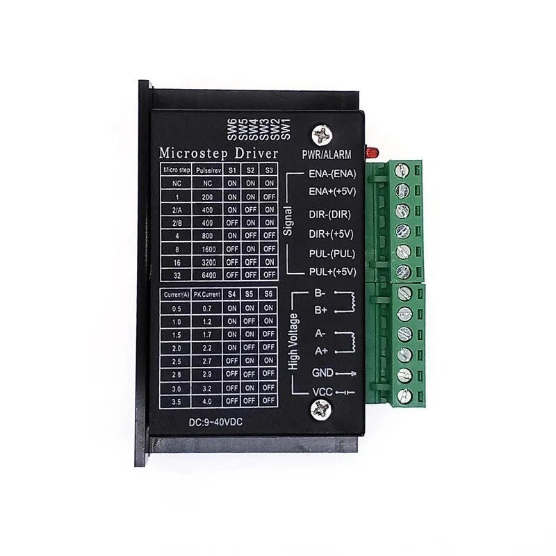 Upgraded TB6600 Stepper Motor Driver for Nema 17/23, 32 Segments, 4.0A 42VDC, Compatible with 42/57/86 Stepper Motors