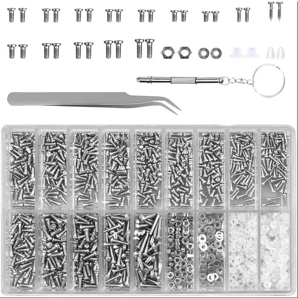 1200PCS Silver Stainless Steel 4-in-1 Micro-Repair Screwdriver Tool Set