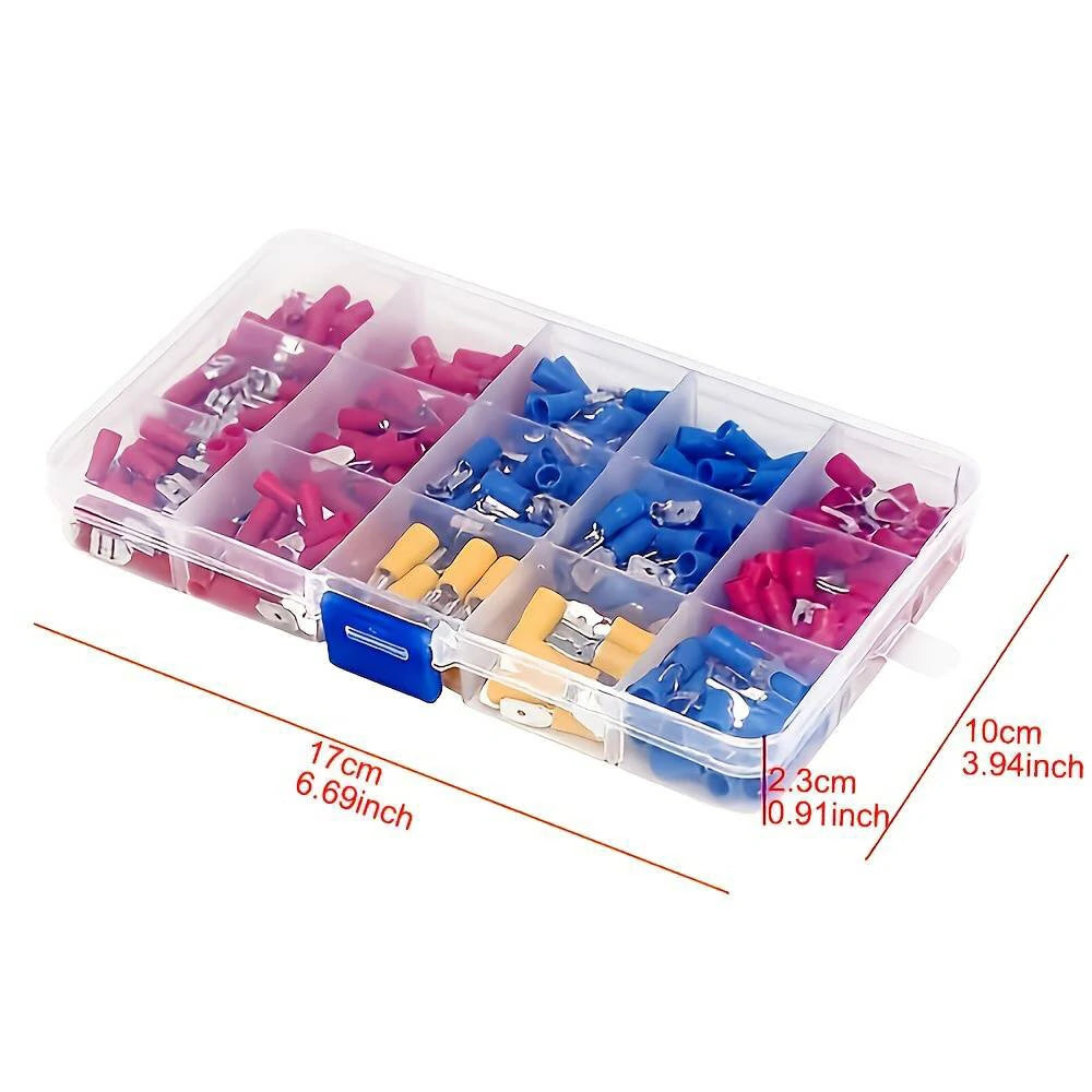 280Pcs Insulated Spade Terminals & Cable Connectors Set - Electrical Wire Crimp Kit