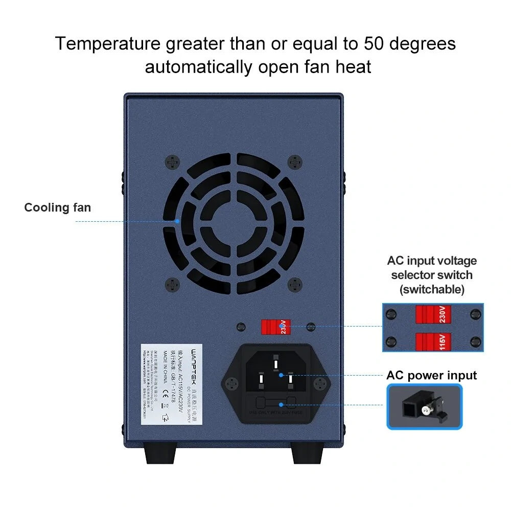 WANPTEK Digital Power Supply 0-160V 0-10A with Multi-Function Protection & Stability for Electronics - Model EPS Series