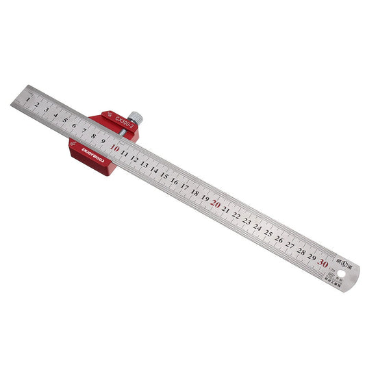12-Inch Enjoywood Adjustable Stainless Steel Line Scribe Ruler – 45°/90° Woodworking Tool Locator for Precise Measurement & Drawing