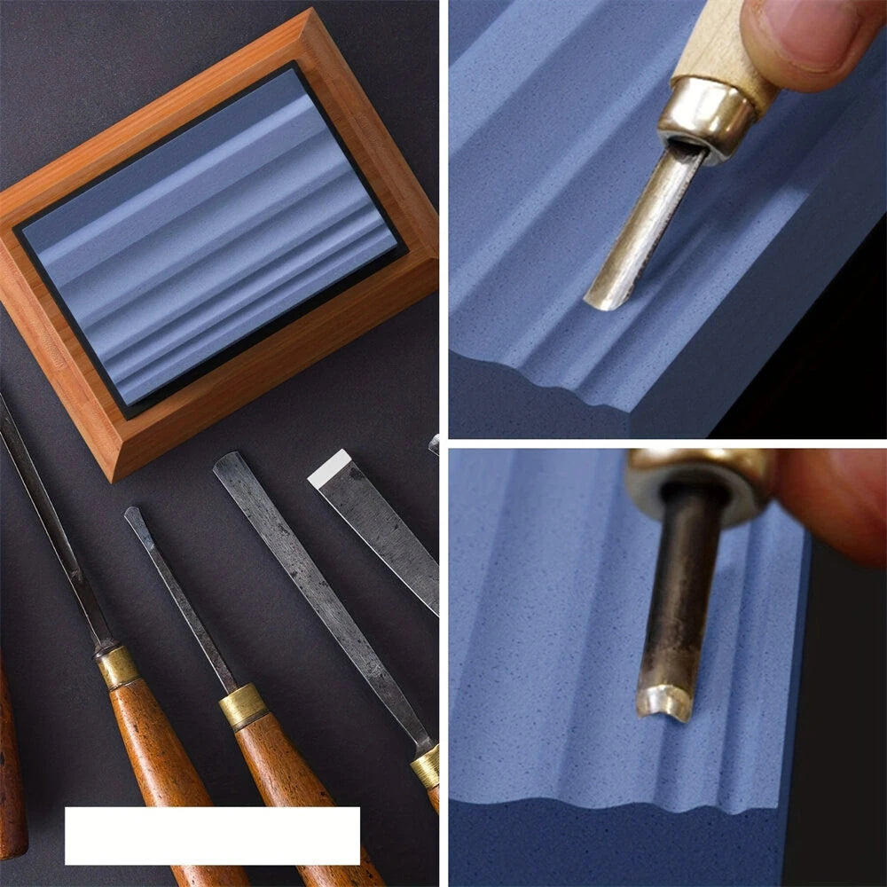 Wood Carving Sharpening Stone Kit: 400 & 1000 Grit Whetstone with Notches for Whittling & Carving Blades, Chisels, and Gouges