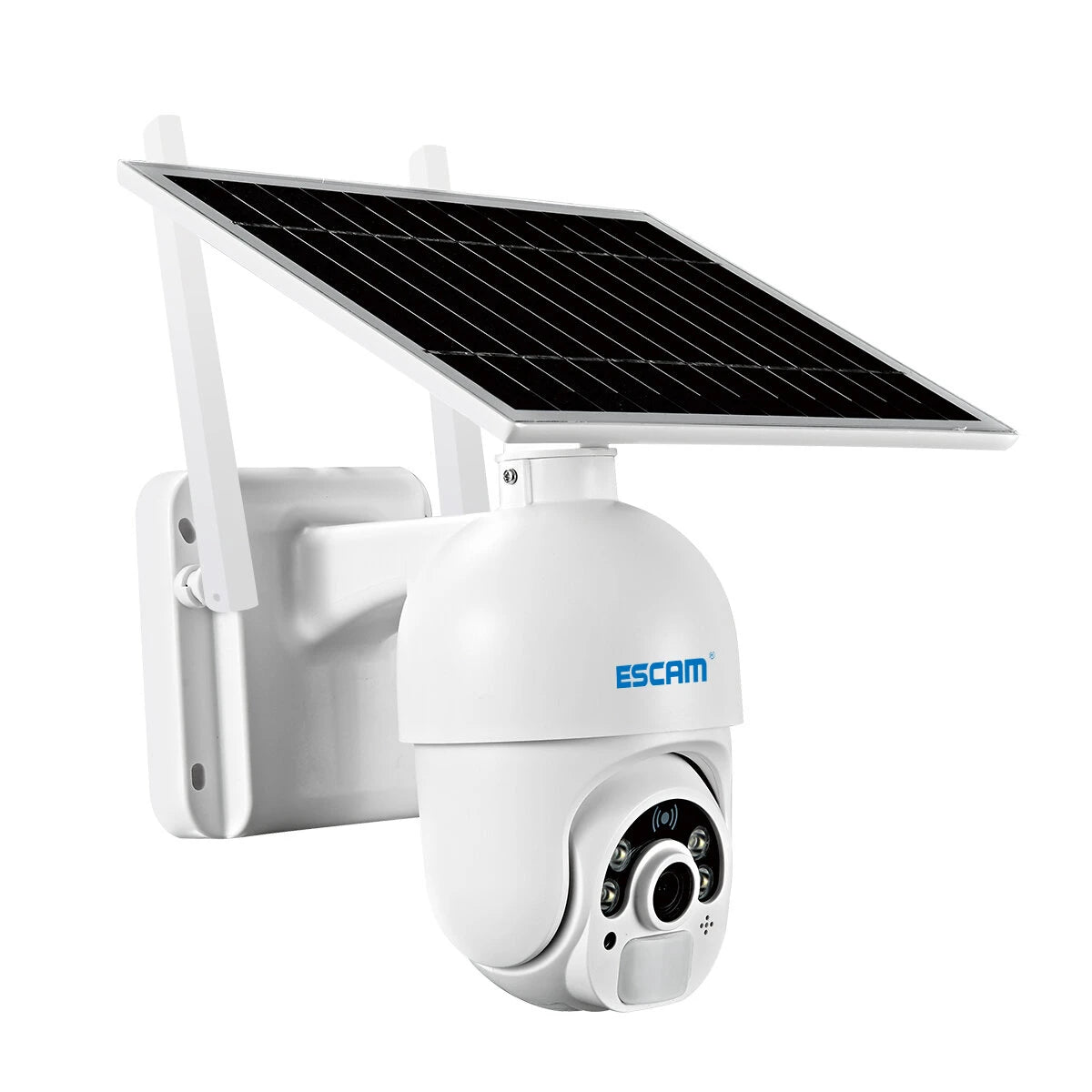 ESCAM QF250 1080P Solar-Powered WiFi Dome IP Camera with Cloud Storage, PIR Alarm, Color Night Vision, PTZ, Two-Way Audio, IP66