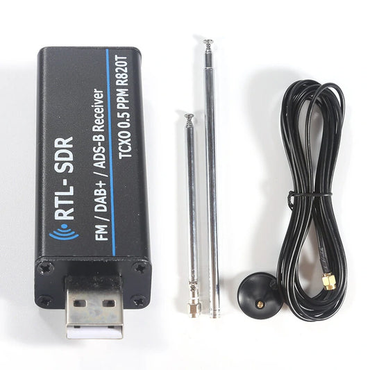 USB SDR Tuner with RTL2832U+R820T2 Chipset, 100KHz-1766MHz Frequency Range, Multiple Receiver Modes, High Dynamic Range, Independent Antenna Inputs