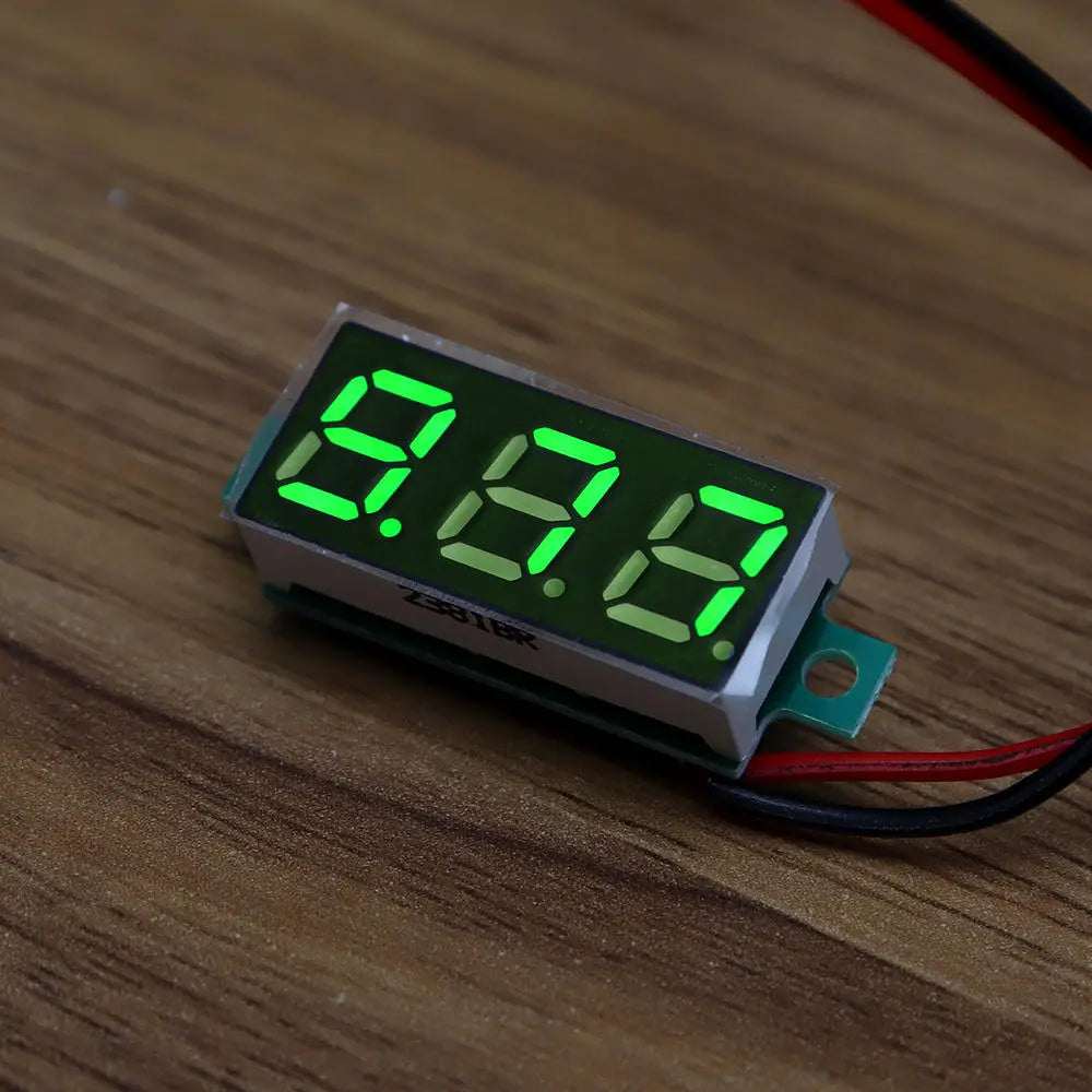 10pcs 0.28 Green Digital Voltmeter, Two-wire 2.5-30V DC Adjustable Voltage Display