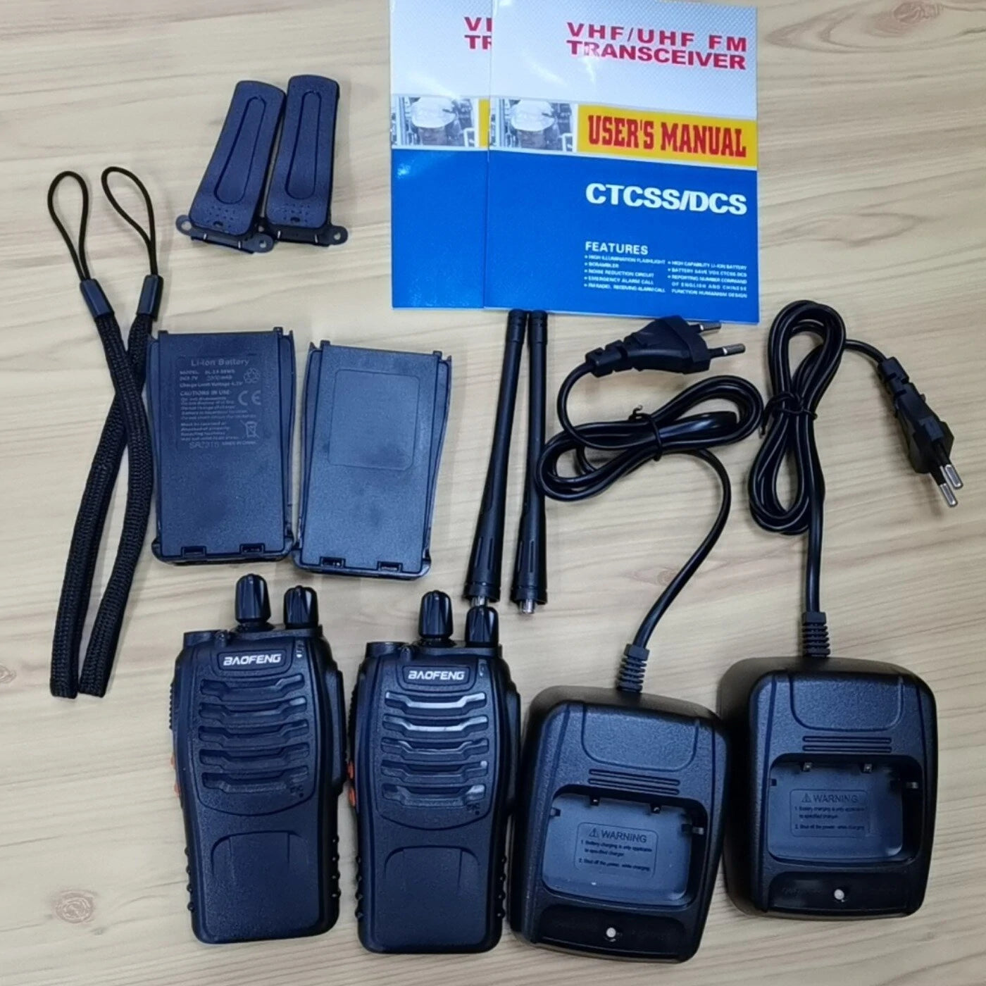 Baofeng BF-88E Walkie Talkie 2-Pack, PMR 0.5W, 16CH UHF, 446MHz, with Charger