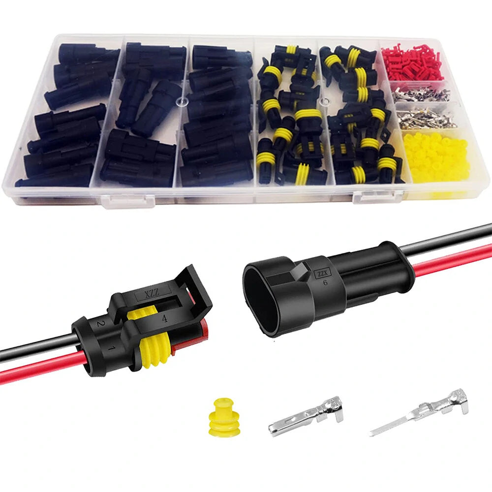240PCS Automotive 2-Pin Waterproof Wire Connectors - Quick Connect 20 Kits Set