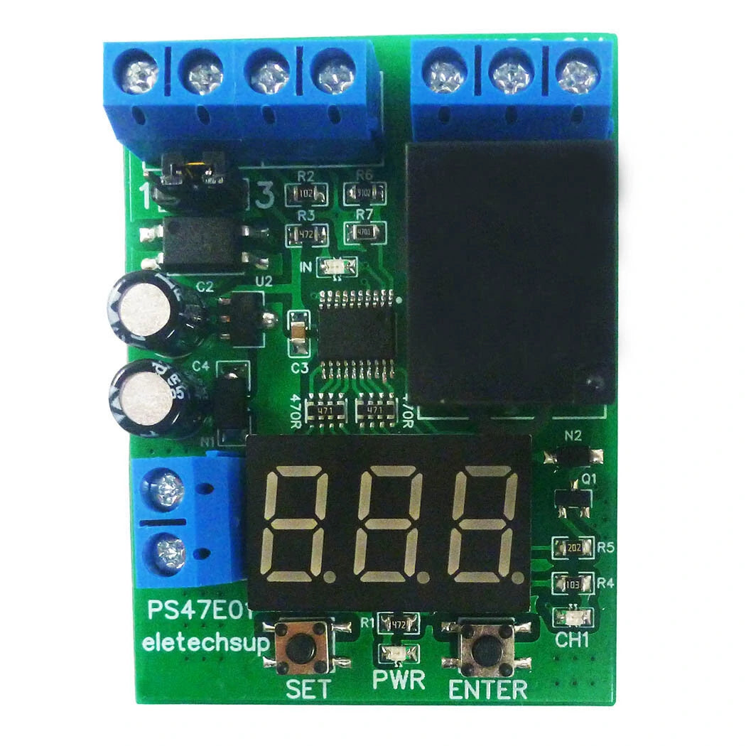 LED Digital Relay Module 12V/24V - Voltage Detection, Charging & Discharge Monitor Board