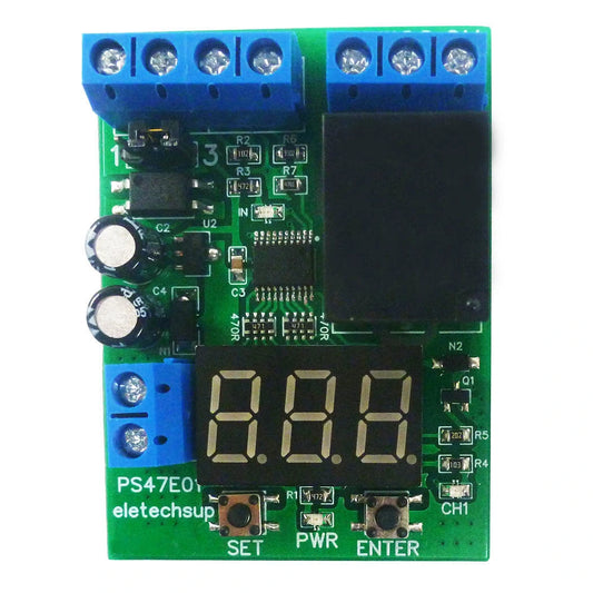 LED Digital Relay Module 12V/24V - Voltage Detection, Charging & Discharge Monitor Board