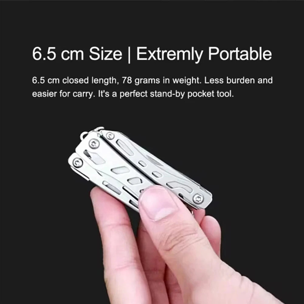 10-in-1 Multifunctional Mini EDC Tool - Stainless Steel Pliers, Screwdriver, Bottle Opener & Portable Outdoor Multitool