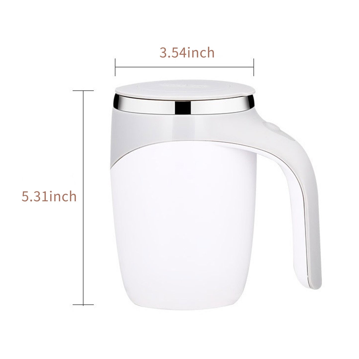 Self-Stirring Mug 380mL, Magnetic Automatic Mixing, Stainless Steel with Lid - Perfect for Coffee, Milk, Cocoa, Hot Chocolate