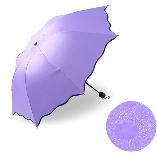 Windproof UV Protection Flower Dome Folding Umbrella for Rain and Sun