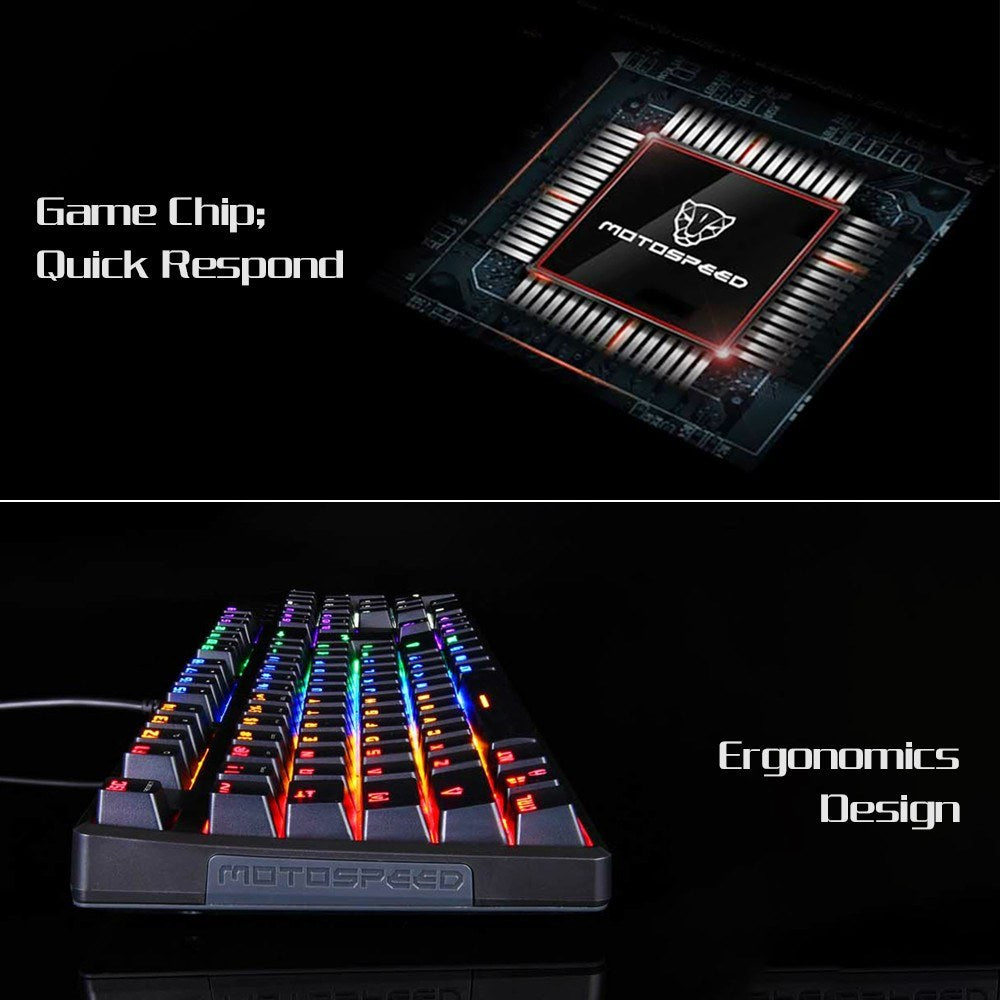 Motospeed CK96 Backlit Mechanical Keyboard & V30 USB Wired Gaming Mouse Combo