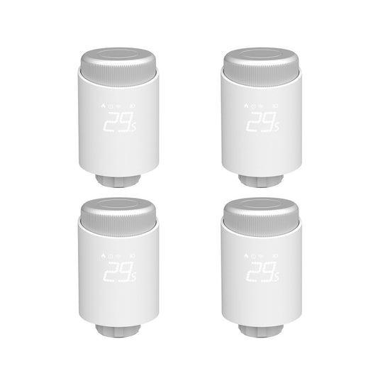 4pcs Tuya Zigbee Smart Radiator Valves – Wireless Thermostat App Control, Alexa & Google Home Compatible