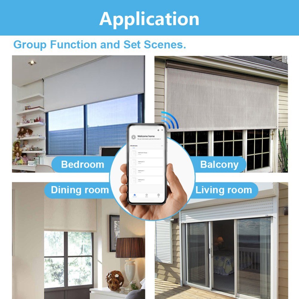 5-Pack Tuya WiFi Smart Curtain Switch Module with Mobile Sharing, Timer, App & Voice Control Compatible with Alexa & Google Home