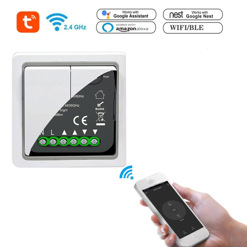 5-Pack Tuya WiFi Smart Curtain Switch Module with Mobile Sharing, Timer, App & Voice Control Compatible with Alexa & Google Home