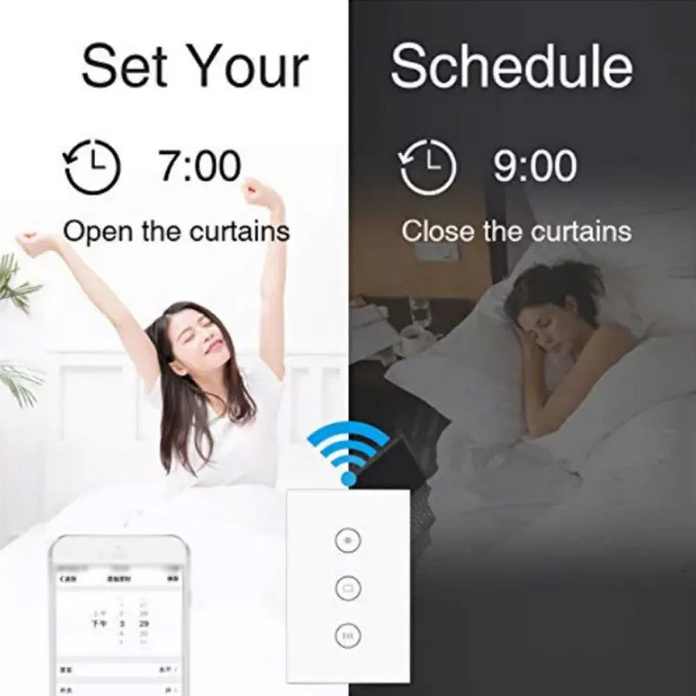 5-Pack Tuya WiFi Smart Curtain Switch Module with Mobile Sharing, Timer, App & Voice Control Compatible with Alexa & Google Home